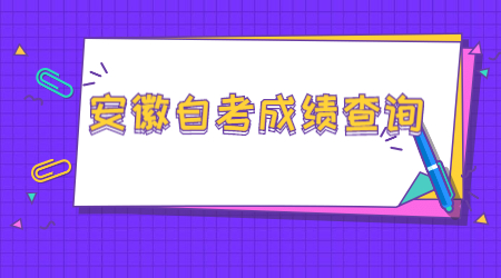 安徽自学考试成绩查询